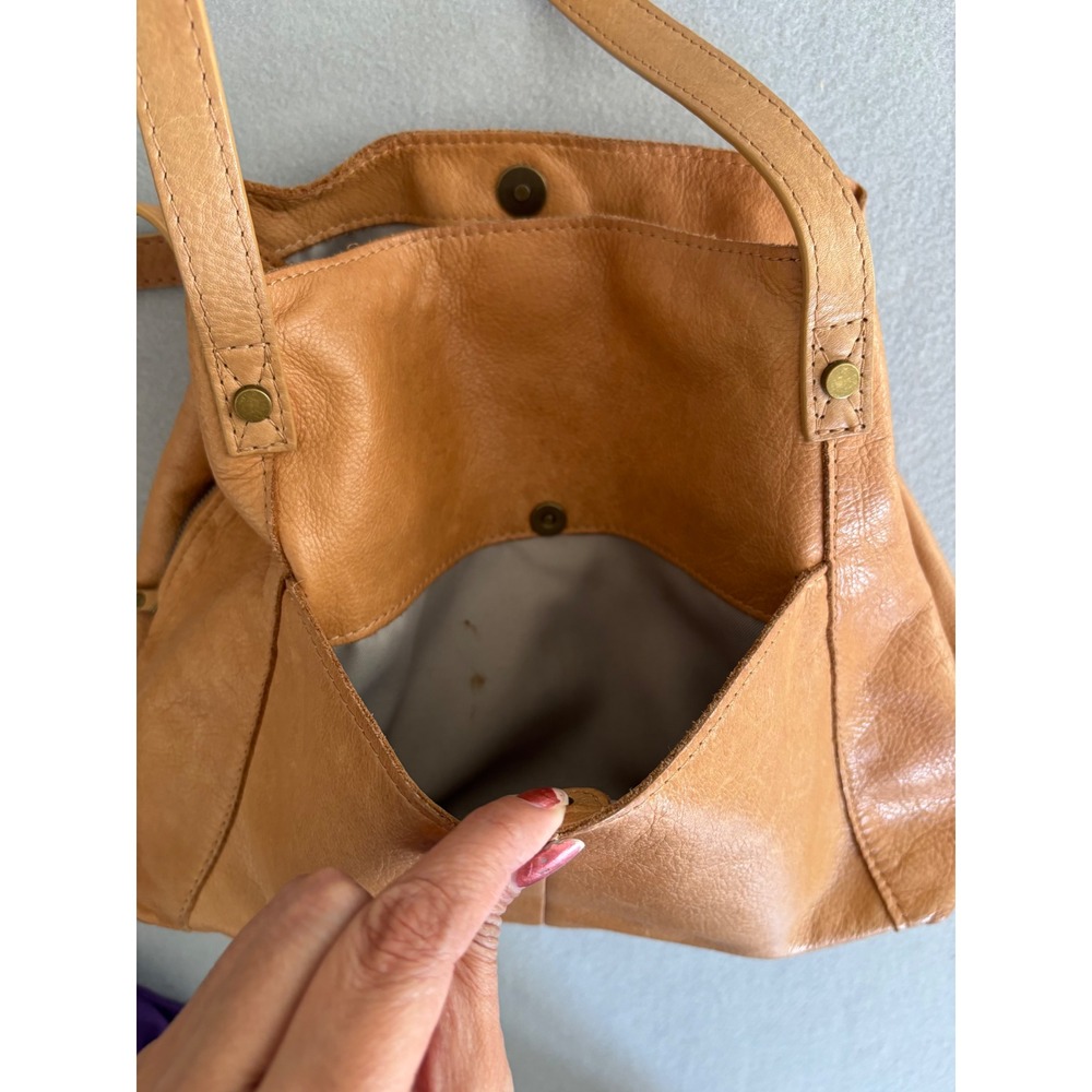 American Leather Co Shoulder Bag Large Tan Honey Leather Hobo Tote - Picture 13 of 14